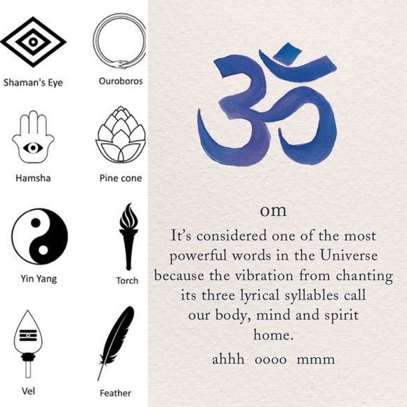 Brand New Om Namaste pendant necklace black chain purple pendant - Picture 3 of 5